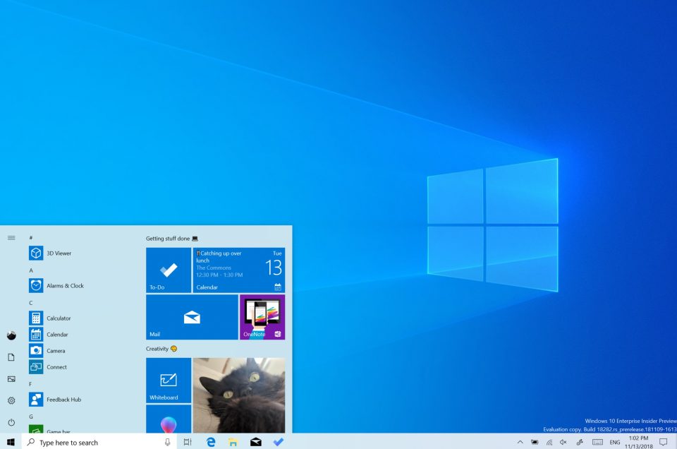 Windows 10 19093 May Update light theme