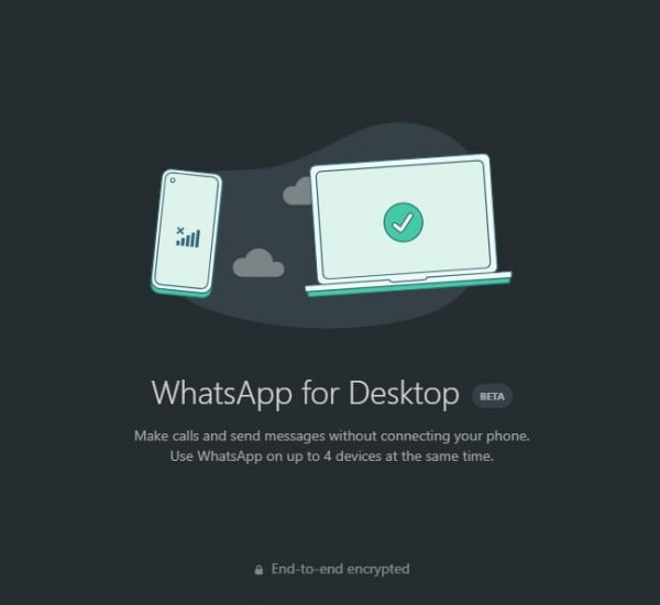 whatsapp desktop smartfon online offline